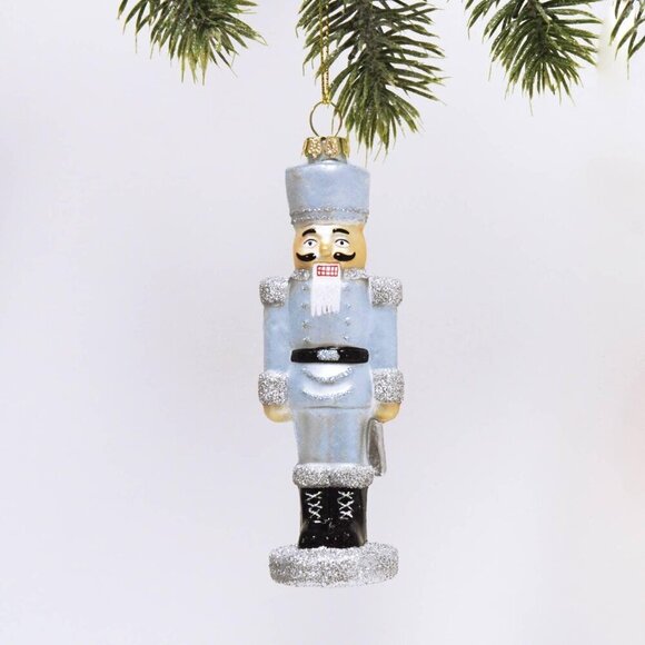 Blue Nutcracker Glass Ornament - Picture 1 of 1